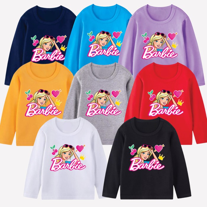 baju anak perempuan motif sablon barbie custom nama sendiri