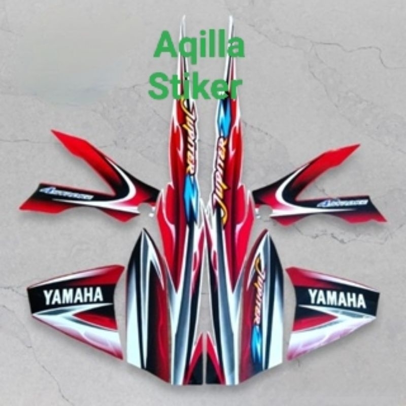 Striping sticker lis les decal polet orian motor Yamaha Jupiter z lama merah putih