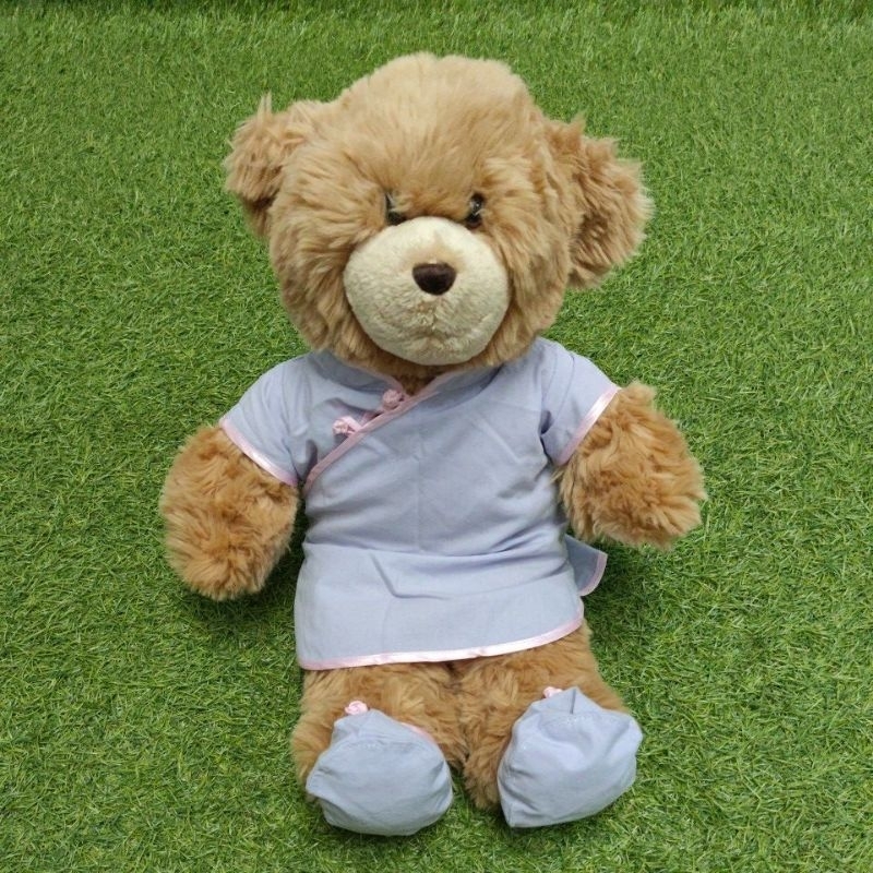 Boneka Teddy Bear BAB Bulu Coklat Gaun Cheongsam Newly Handmade -  Build A Bear Workshop Original  -