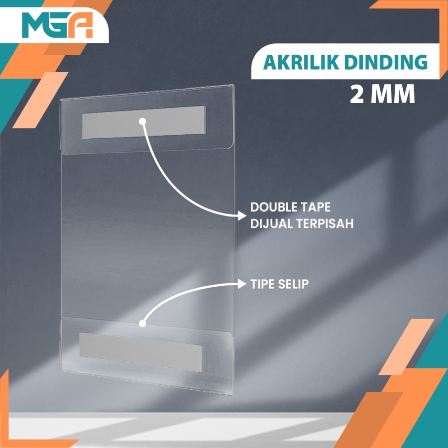 Tempat Brosur Tempel Akrilik A4 Sign Holder Akrilik