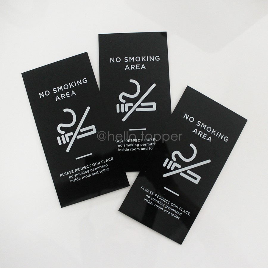 No Smoking Sign Akrilik | Signage No Smoking Area | Label Akrilik