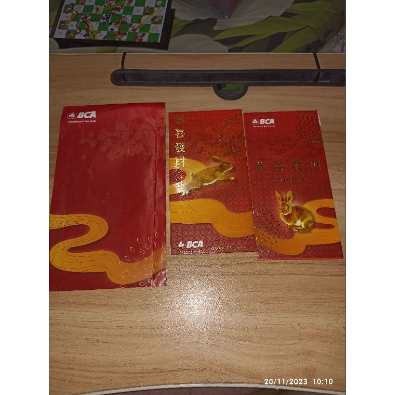

angpao bca isi 2 lembar shio kelinci