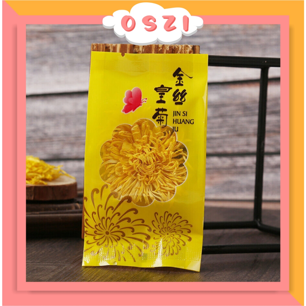 ❄ OSZI ❄ 1 PCS Golden Silk Chrysanthemum Tea Teh Bunga Krisan Besar Jin Si Huang Ju Blooming Flower 