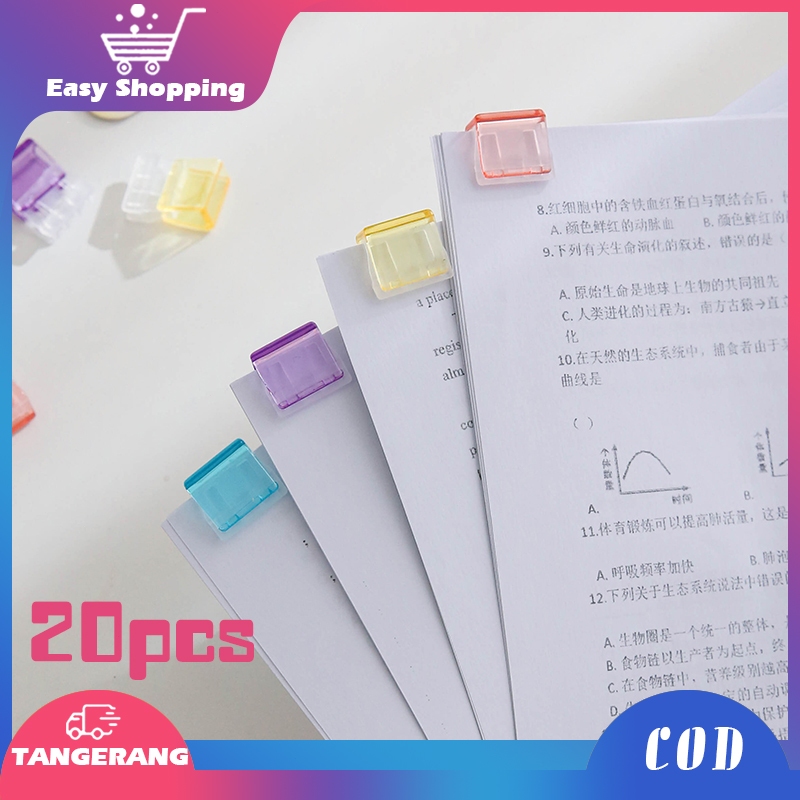 

20pcs Klip Kertas 1 Pack Binder Clip Warn Paper Clip Warna Warni Penjepit Kertas Binder