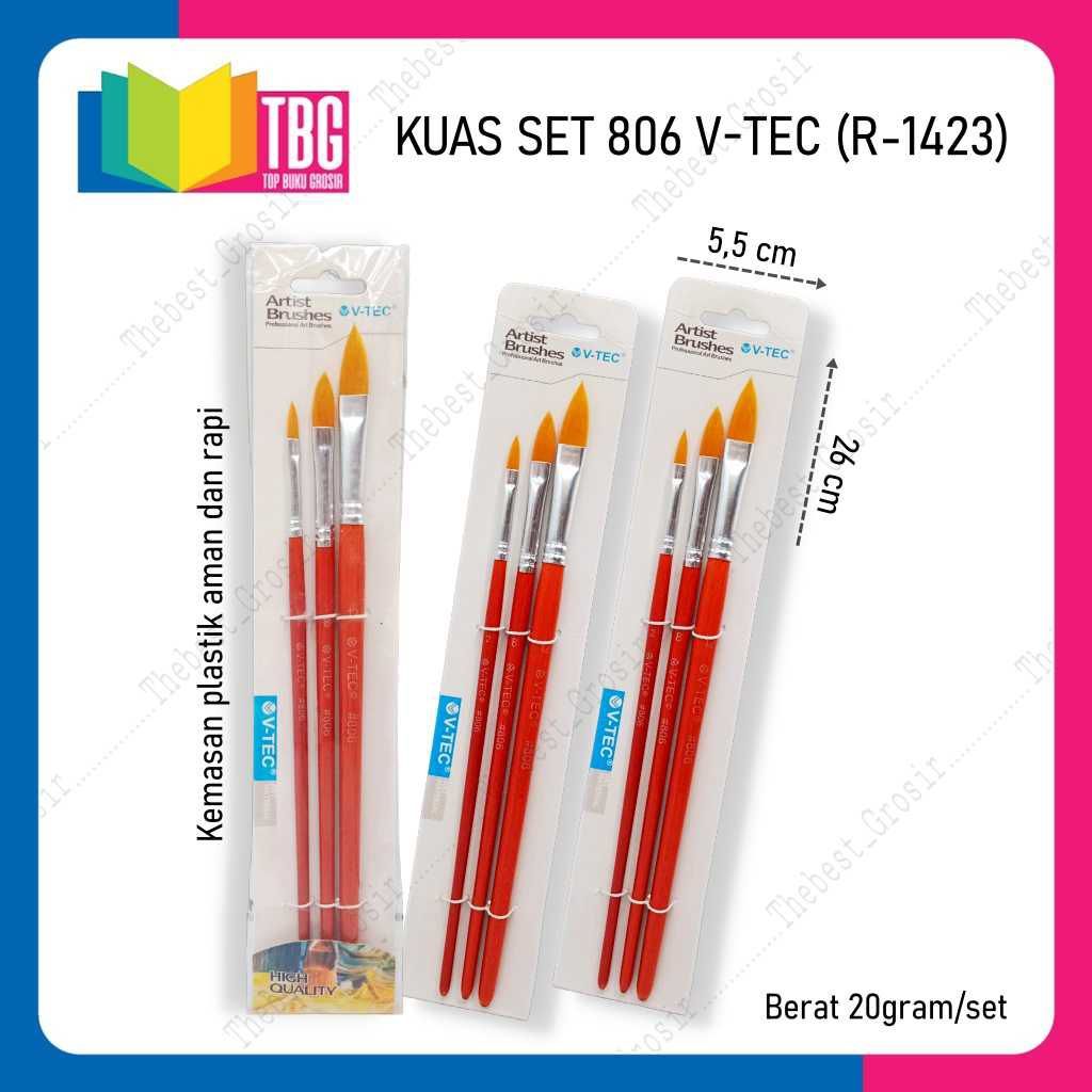 

1 SET KUAS SET 806 V-TEC PAINT BRUSH KUAS LUKIS (R-1423)