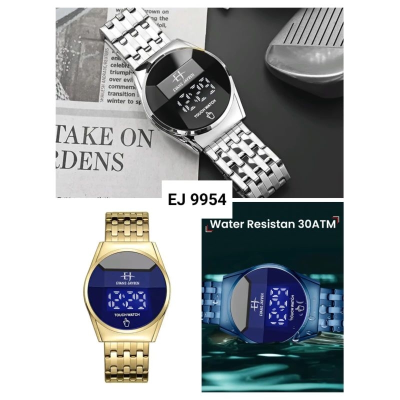 Jam Tangan Pria EJ circle futuristic touch screen