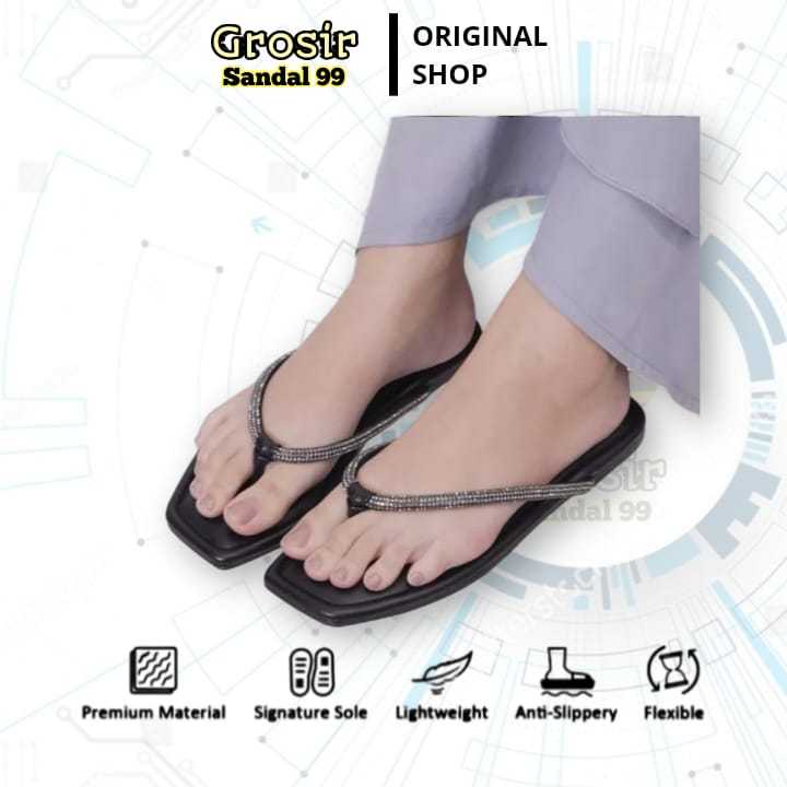 NEVADA Sendal Jepit Wanita Sendal Wedges Sendal Jepit Karet Wedges Jepit Wanita