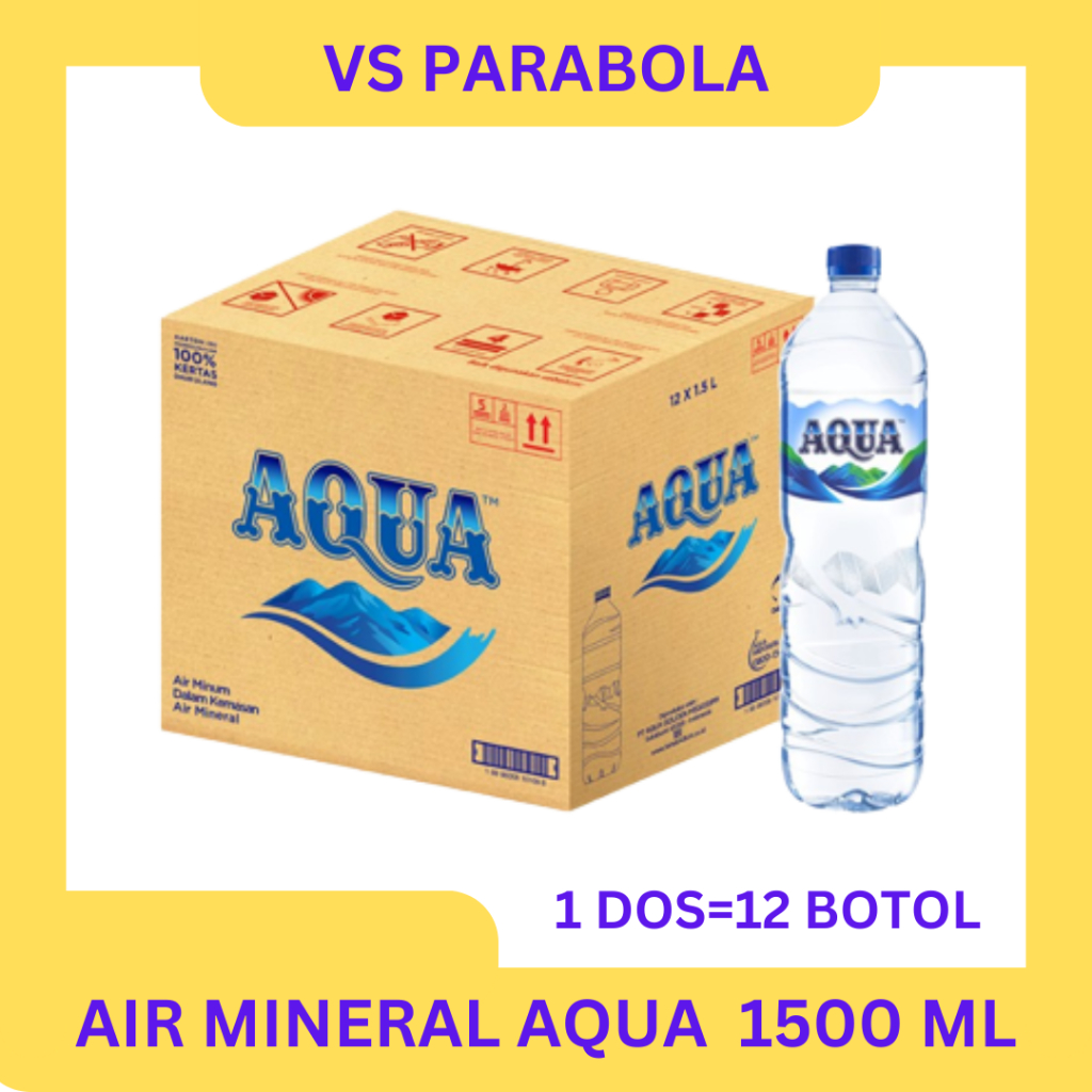 

AQUA AIR MINERAL 1500ML 1 DUS ISI 12 KHUSUS GRAB & GOJEK