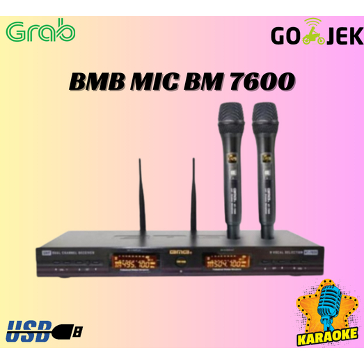 MIC WIRELESS BMB WT 7600 / WT-7600 / WT7600 MICROPHONE WIRELESS UBAH FREKUENSI GARANSI RESMI BMB