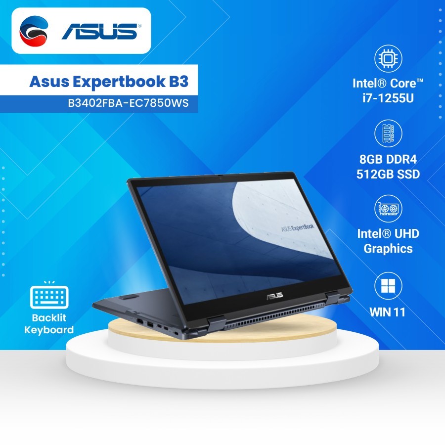 ASUS Laptop ExpertBook B3402FBA-EC7850WS Intel Core I7 1255U 8GB 512GB SSD 14" FHD Touchscreen stylus Windows 11 OHS 2021