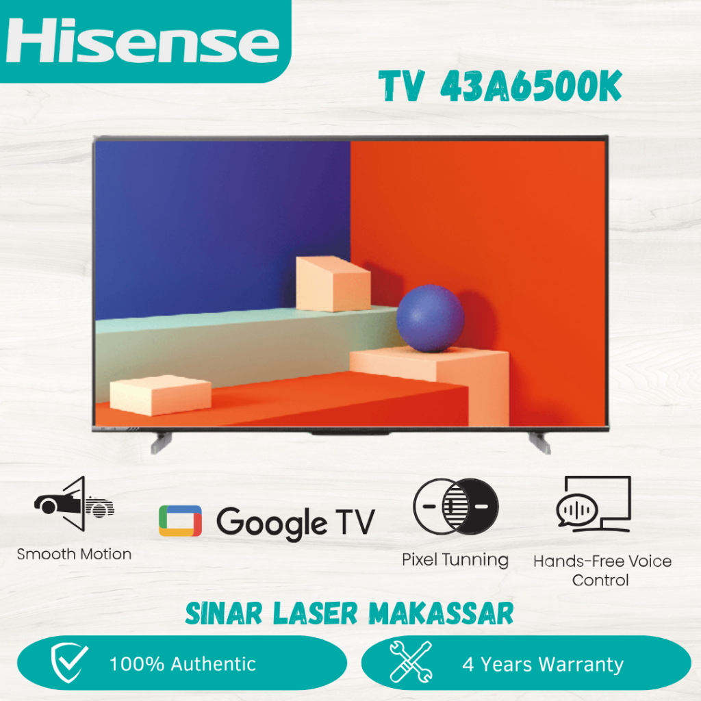 TV HISENSE 43" 43A6500K LED SMART TV GARANSI RESMI