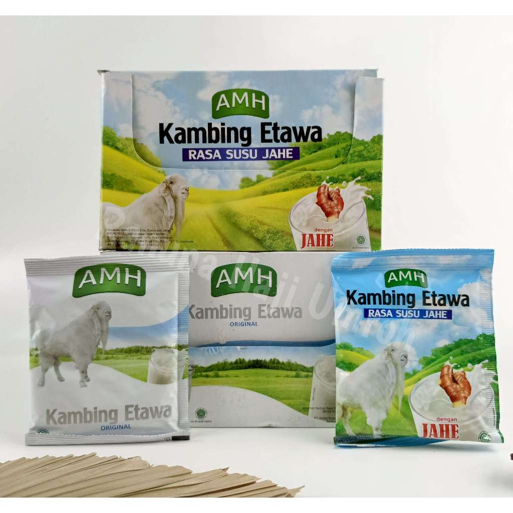 

AMH Kambing Etawa 250 gram | Susu Kambing Bubuk AMH Original Plus Jahe Isi 10 Sachet | Susu Kesehatan