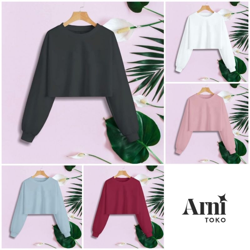 Crop top wanita oversize lengan panjang crop top bigsize Crop wanita lengan panjang