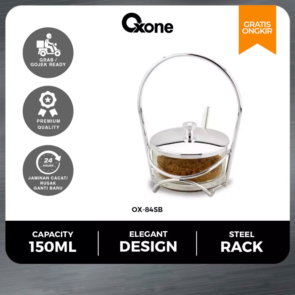 Oxone OX84SB Sugar Bowl Set Stainless Steel