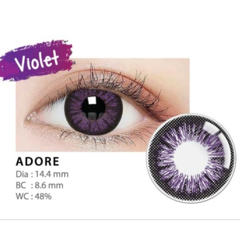 Softlens Warna Violet Ungu Minus Living Color Adore 2 Tone (-0.50 sd -8.00)