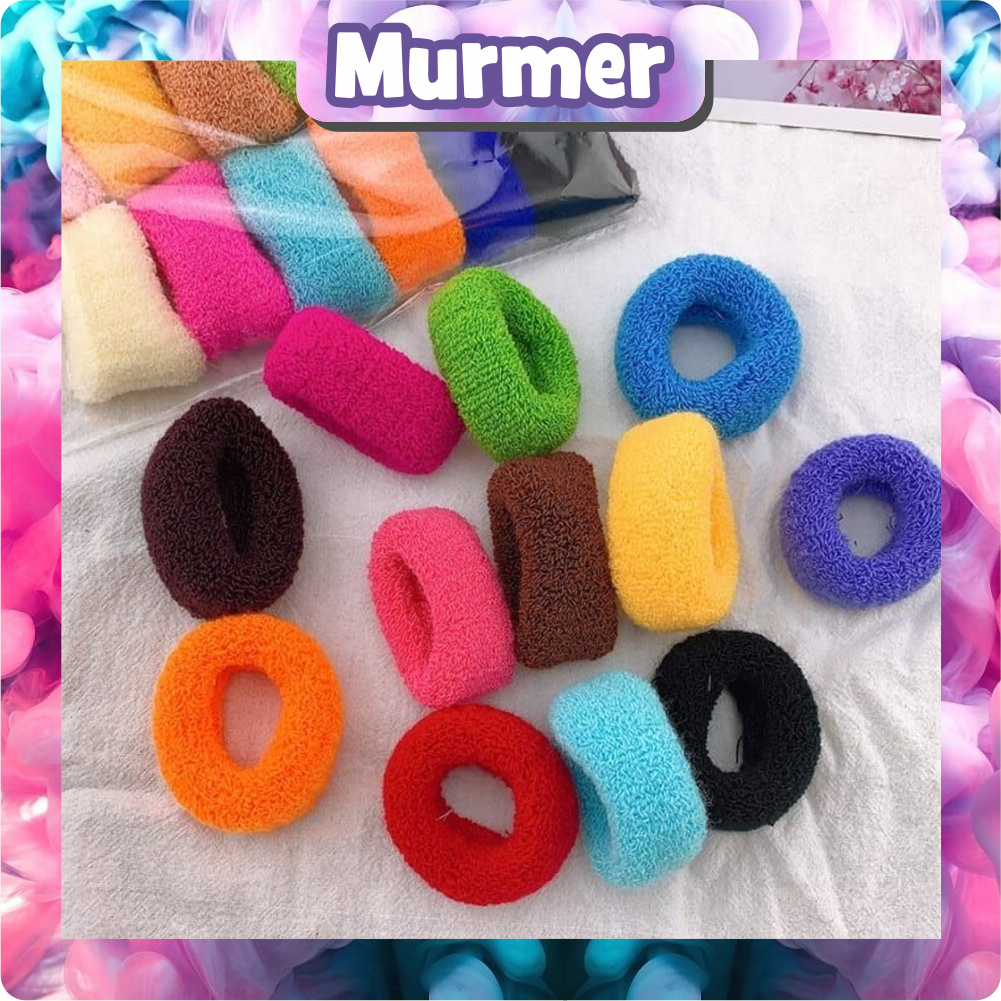 MurmerOfficial Kunciran Rambut Model Donat Jumbo Bulat Korea Warna Warni / Ikat Rambut Cepol Karet U