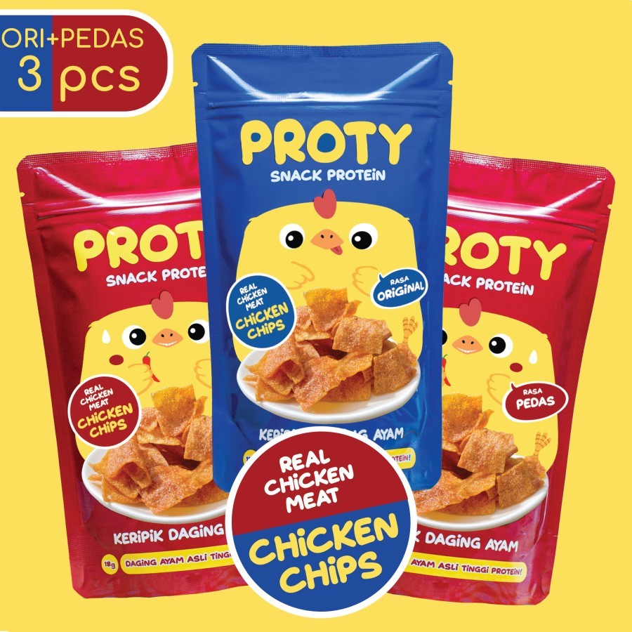 

Proty Snack Cemilan Sehat Tinggi Protein Chicken Chips