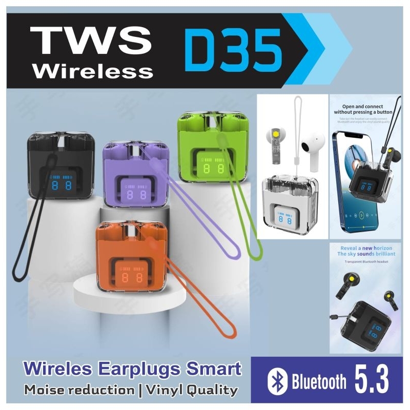 HEADSET BLUETOOTH D35 WIRELESS V 5.3