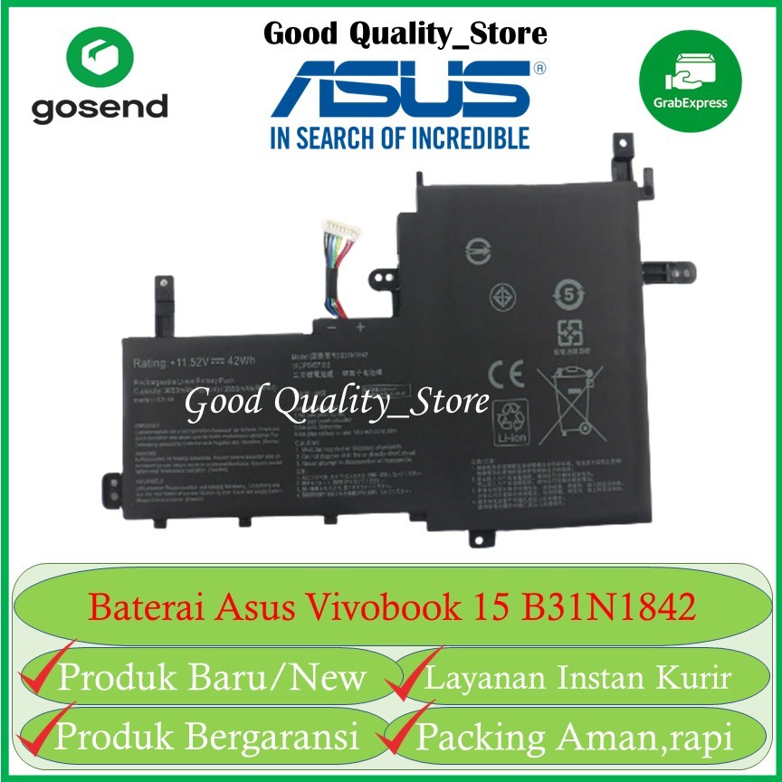 Baterai Batre Battery Laptop Asus Vivobook S15 S531 K513 X531 X513 M513 B31N1842
