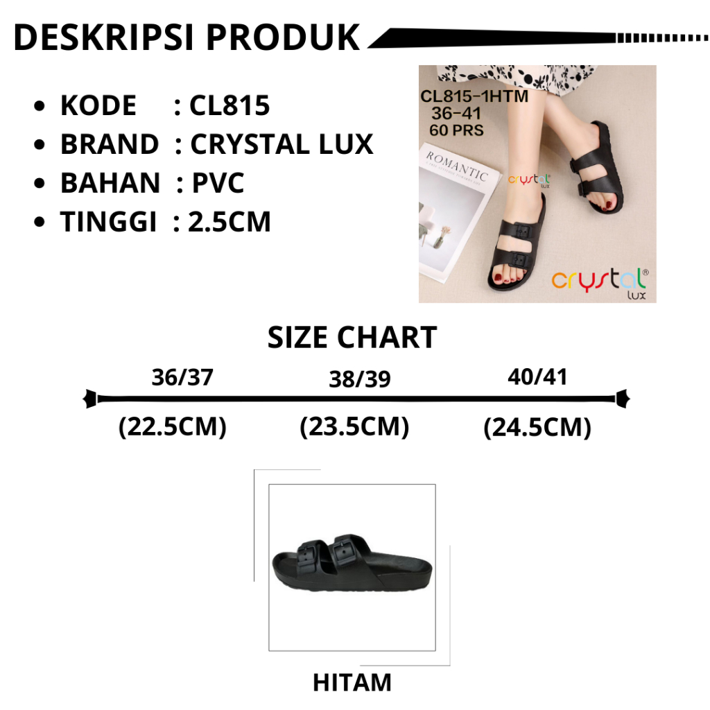 Sandal Selop Gesper 2 Strap | Sandal Selop Strap | Sandal Selop Kekinian | CL815