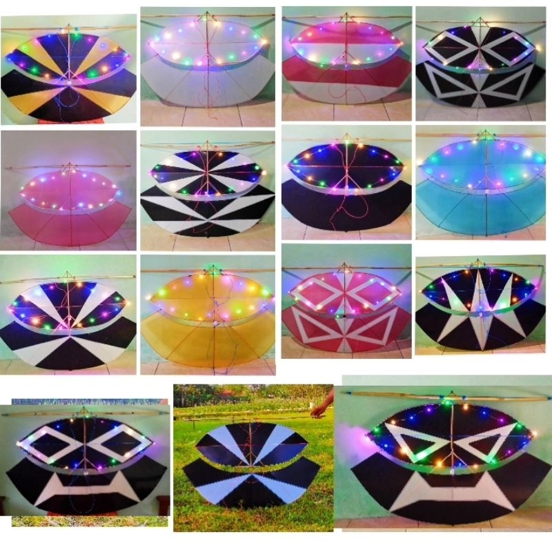 LAYANGAN GAPANGAN PEGON PLUS LAMPU SIAP TERBANG TERMURAH 1meteran