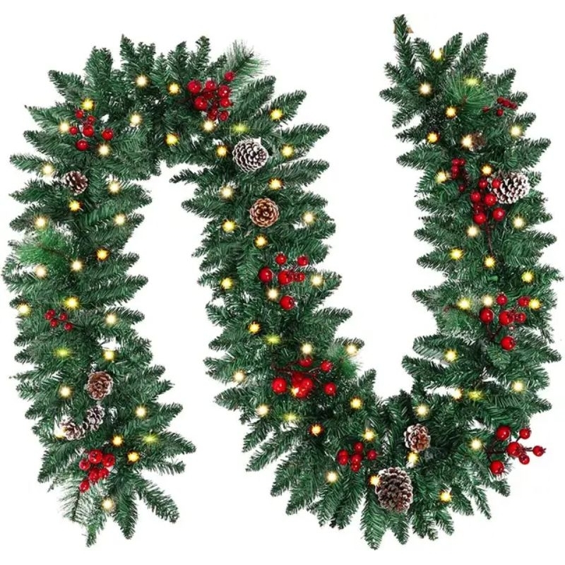 Aksesoris Natal Garland Dengan Dekorasi / Garland Hias Ornamen Natal 1,8M