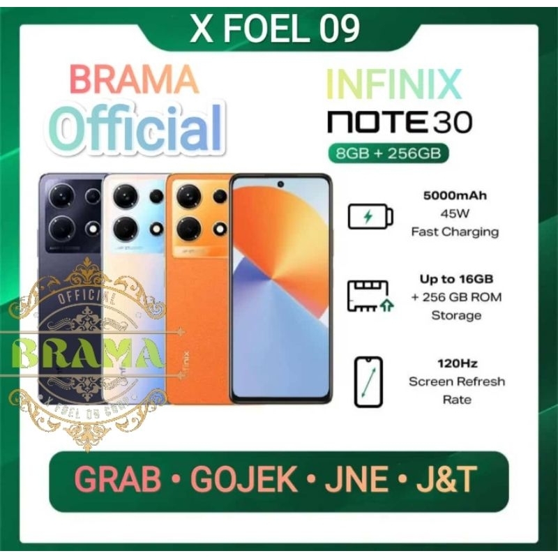 Infinix Note 30 8/256 GB - NFC - Helio G99 - 6.78" FHD+ 120Hz - 64MP ~ Garansi Resmi