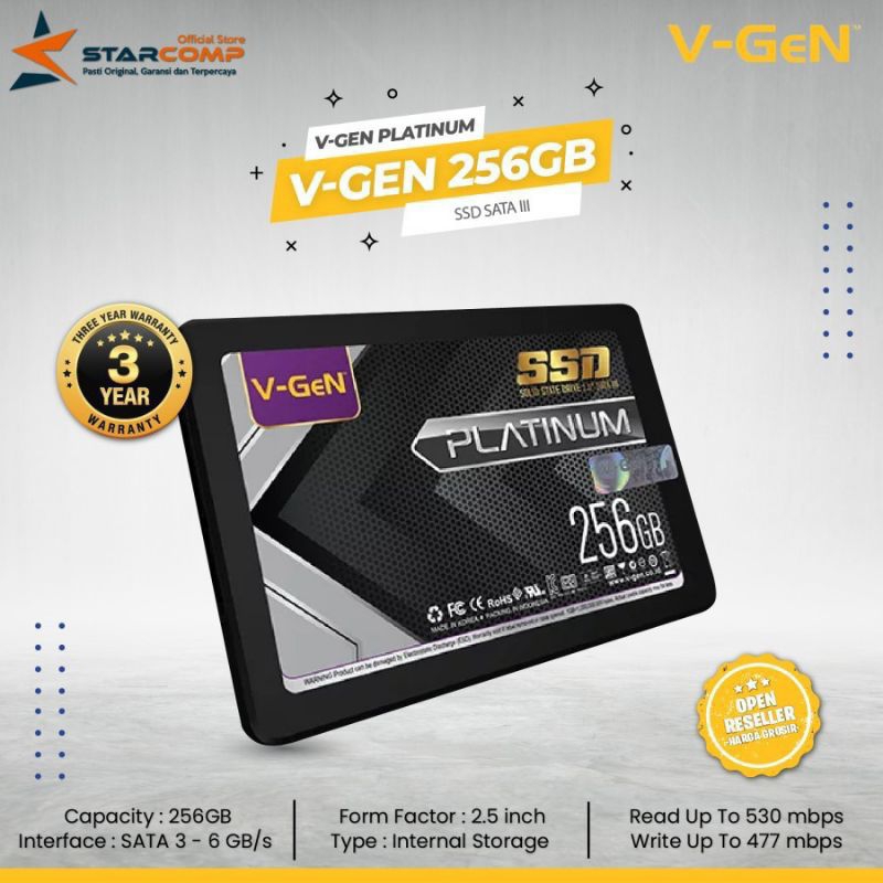 SSD V-Gen Platinum 256GB SATA III VGen 256 GB