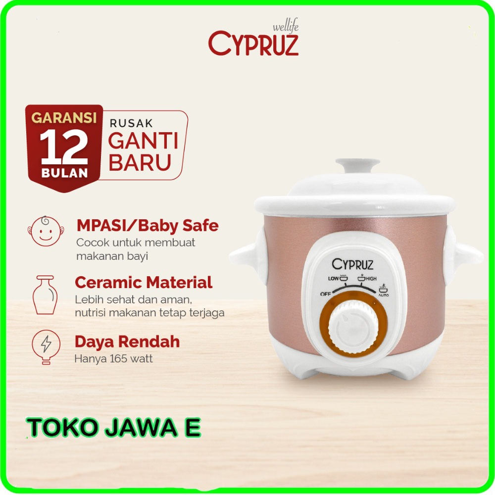 SLOW COOKER CYPRUZ KAPASITAS 1,5 Liter SC-0066 Kualitas Premium