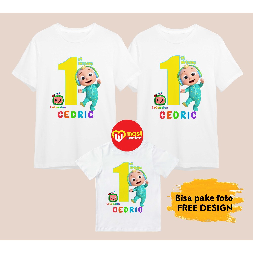 Baju Couple Keluarga Kaos Family Ulang Tahun Komunitas Kelompok Motif Cocomelon 14