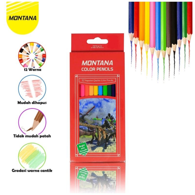 

Color Pencil / Pensil Warna Panjang Montana TH-700 / 12 Warna