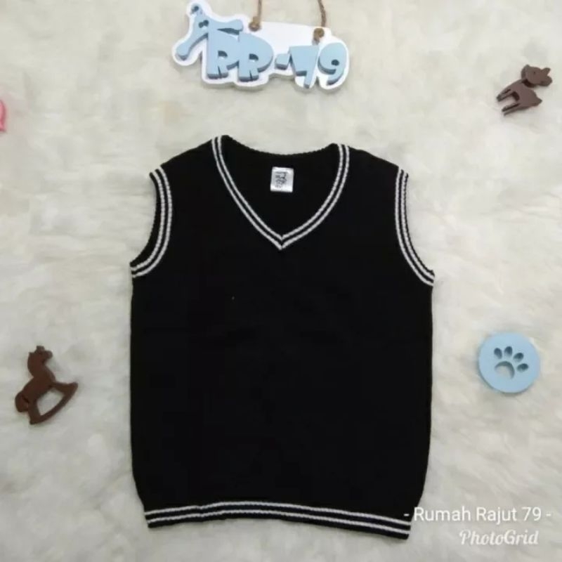 Rompi Rajut Anak /Baju Rajut Anak/Rompi Rajut Anak Kerah (V) Termurah Usia 12 tahun Kekinian