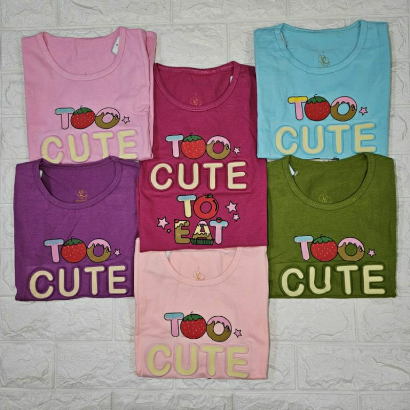 Baju Kaos Atasan Anak Perempuan Embos Tangan Pendek (2-9thn)