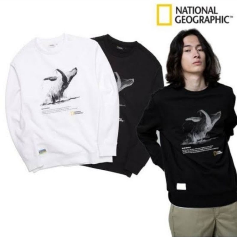 NATGEO Sweater Crewneck NATIONAL GEOGRAPHIC Society Authentic Carbon Black Second Original