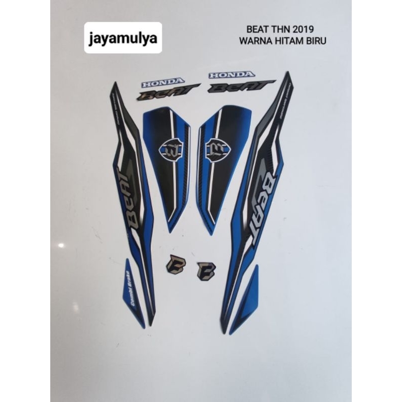 KWALITAS ORI STRIPING HONDA BEAT TH 2019/HITAM BIRU