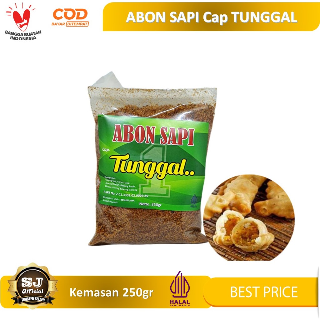 

ABON SAPI Cap TUNGGAL Kemasan 250gr - HALAL - BEST SELLER