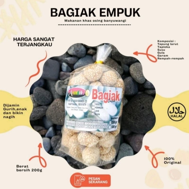 KUE BAGIAK RASA WIJEN CEMILAN KUE KERING KHAS BANYUWANGI BEBAS PENGAWET TANPA PEMANIS BUATAN X33