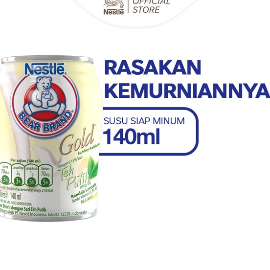 

BEAR BRAND Susu Kaleng White Tea Susu Steril 140 ml