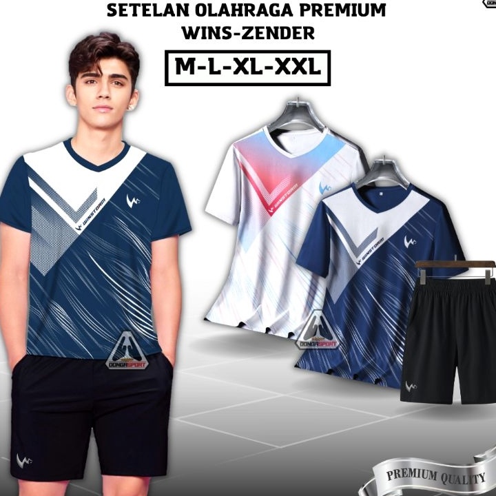 Promo STW 02 ZENDER Setelan Olahraga Premium Dewasa Setelan Badminton Setelan Bulutangkis Setelan Vo