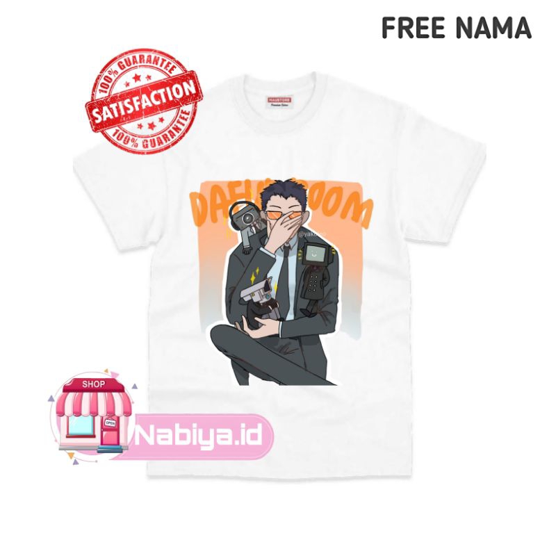 BAJU ANAK DAFUQ BOOM SKIBIDI TOILET KAOS ATASAN ANAK CUSTOM GAMBAR KARAKTER BAHAN PREMIUM FREE NAMA 