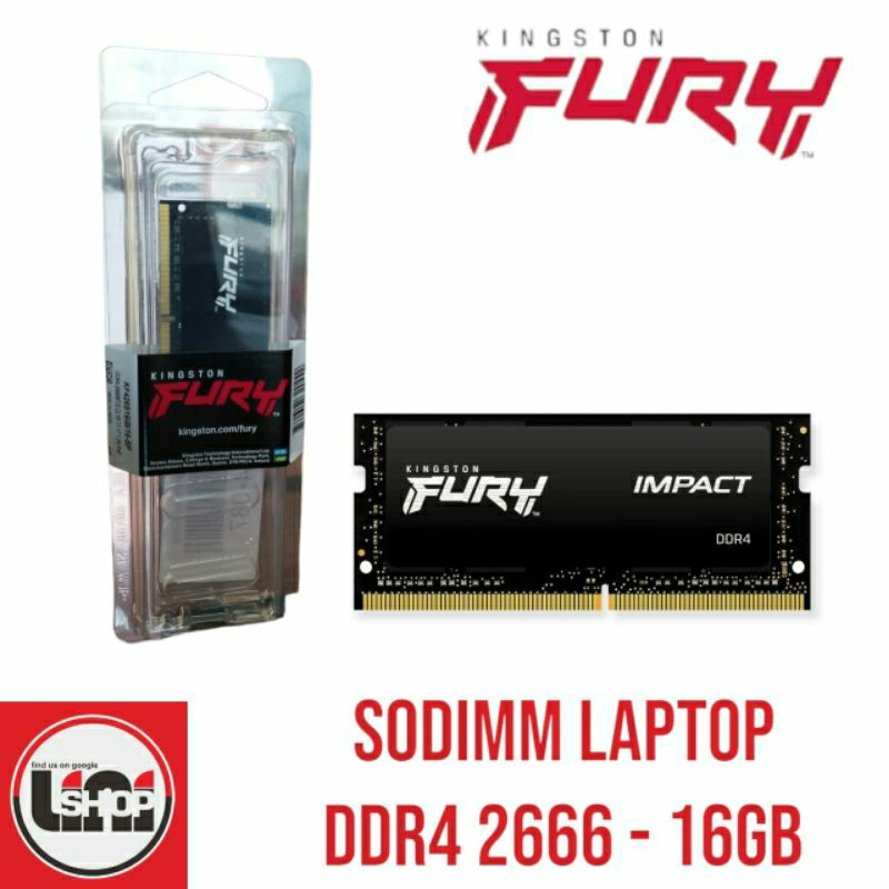 RAM Laptop Memory Kingston Fury DDR4 2666 PC21300 - 16Gb Sodimm Gaming