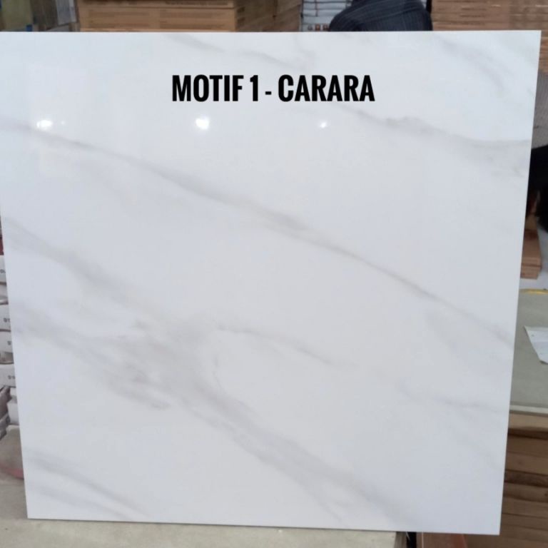 Belanja hemat GRANIT LANTAI 60x60 PUTIH MOTIF MARMER CARARA MARBLE HARGA PERDUS - HABITAT