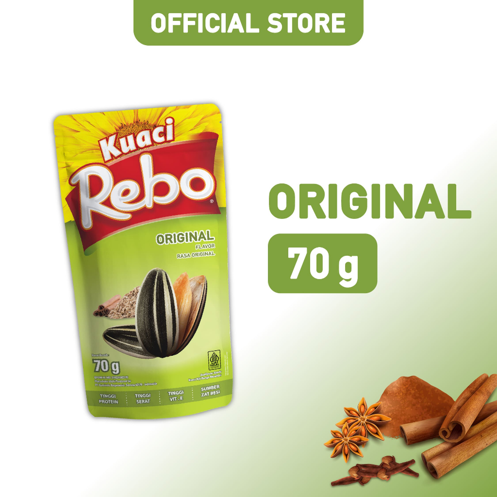 Rebo Kuaci Rasa Original 70 Gram - Kuaci Biji Bunga Matahari