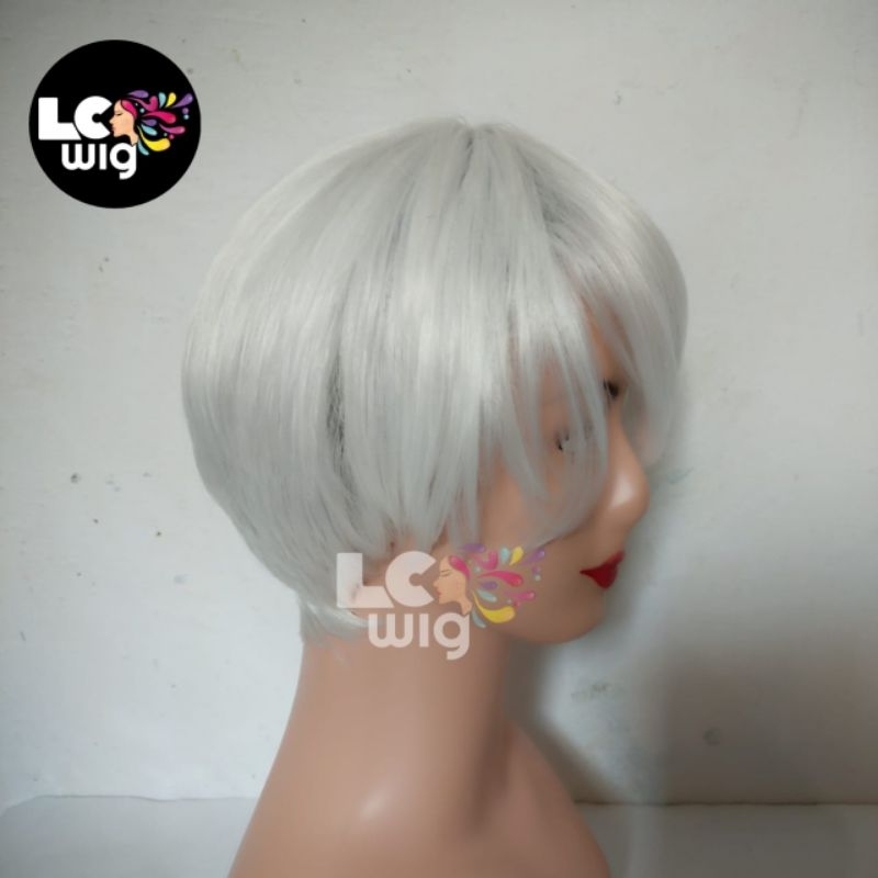 WIG PRIA PENDEK UNTUK COSPLAY WARNA PUTIH