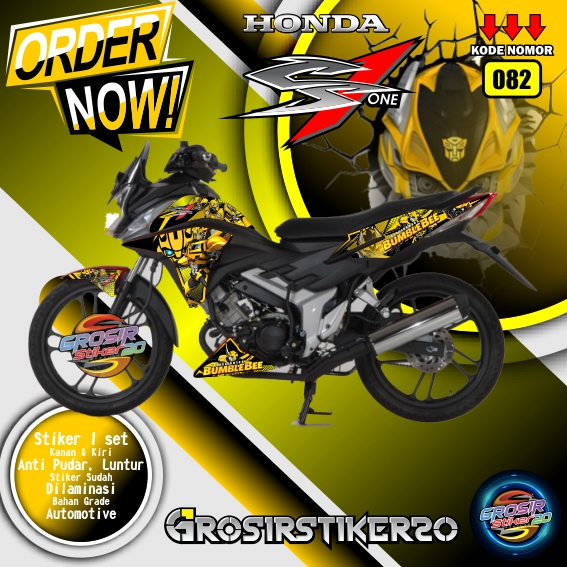 STRIPING VARIASI HONDA CS1 MOTIF BUMBLEBEE / STIKER VARIASI MOTOR