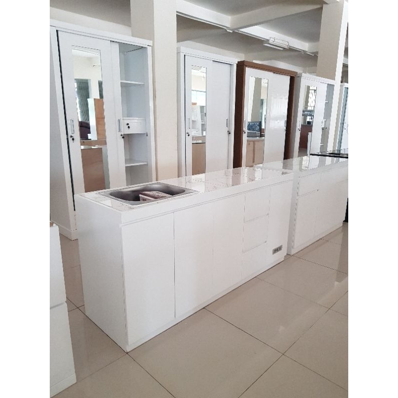 kitchen set bawah top table keramik dengan sink royal