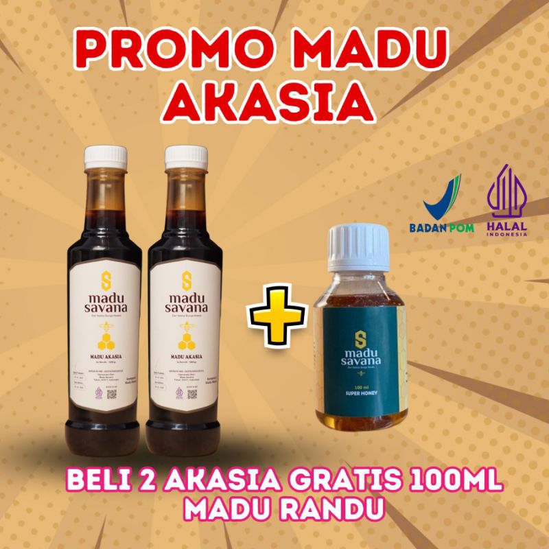 

Madu Akasia 2 Botol Free 100 ml Madu Randu Super