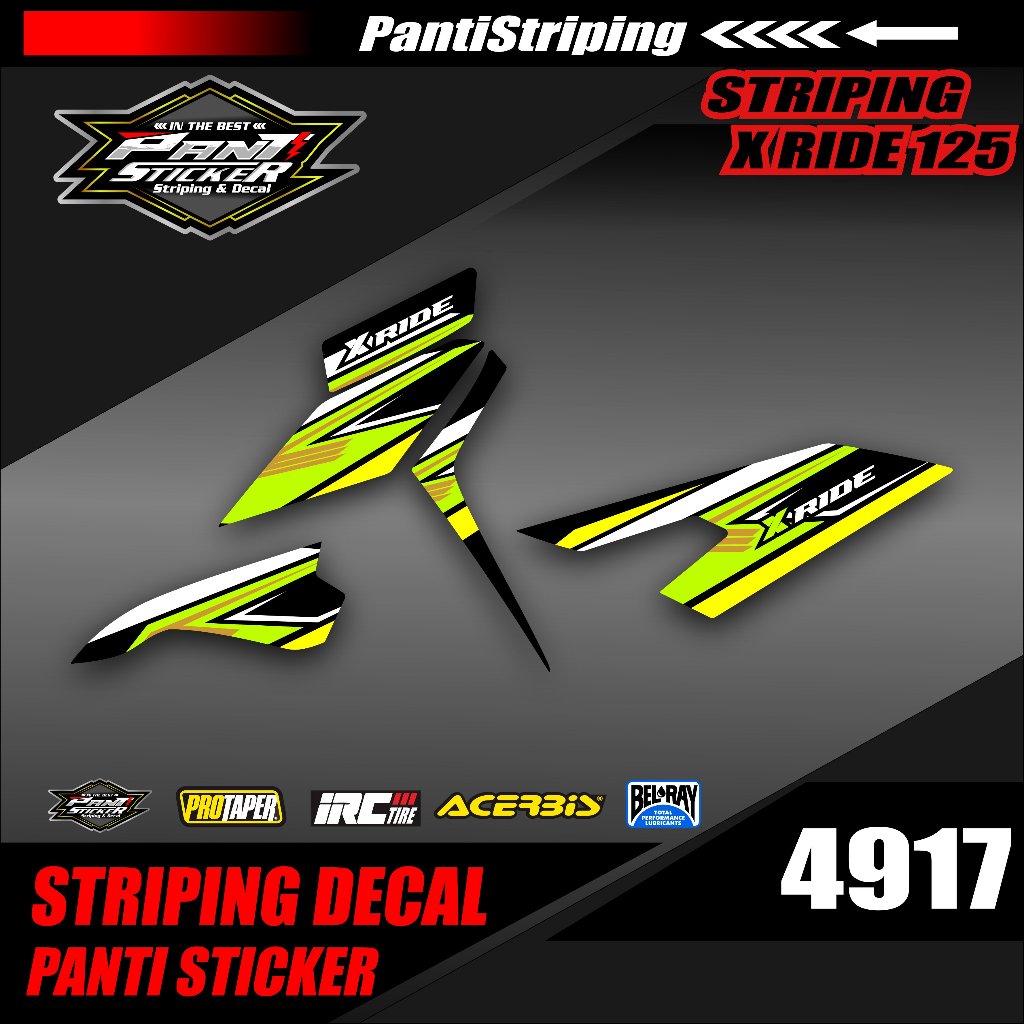 Sticker Striping Stile Motor X-Ride 125 - Striping Variasi Motor X-Ride 125 Motif Racing.