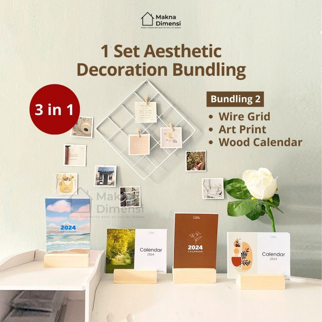 

Paket kalender 2025 bund2 makna dimensi aesthetic kalender dinding kalender korean style desk calendar