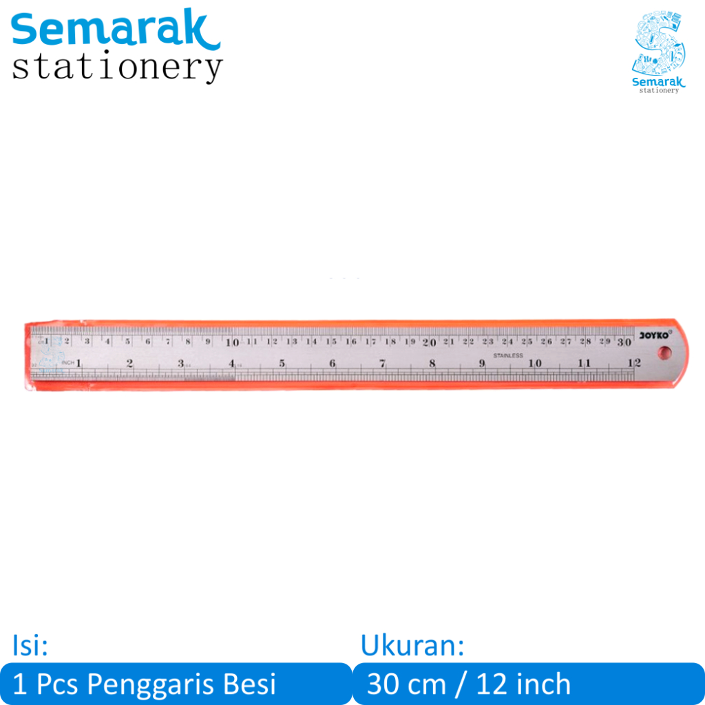 

Joyko Stainless Steel Ruler Penggaris Besi Baja Tahan Karat 30 cm